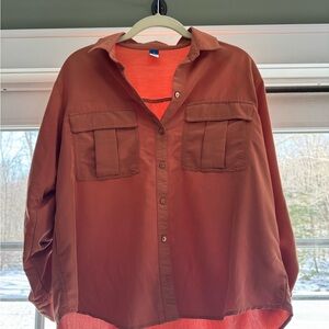 Old Navy Women's Terracotta Button-Up Blouse